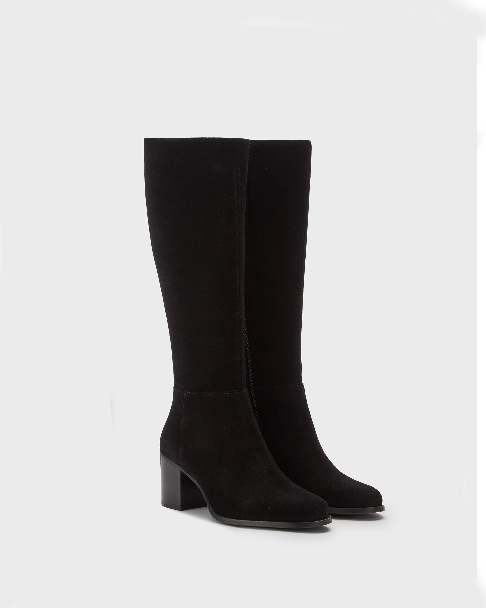 Dalia Tall Knee High Boots in Black Suede - Image 3
